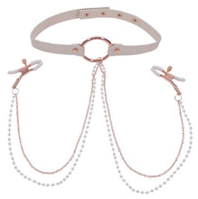 Load image into Gallery viewer, Peaches N Creame Collar W/ Nipple Clamps
