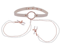 Load image into Gallery viewer, Peaches N Creame Collar W/ Nipple Clamps
