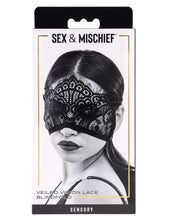 Load image into Gallery viewer, Lace Veiled Vision Blindfold
