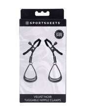 Load image into Gallery viewer, Velvet Noir Tuggable Nipple Clamps
