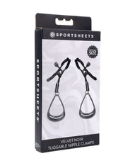 Load image into Gallery viewer, Velvet Noir Tuggable Nipple Clamps
