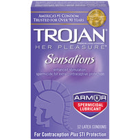 Trojan Her Pleasure Sensations Armor Spermicidal 12-Pack