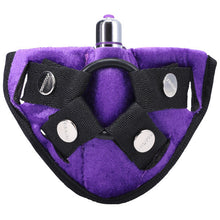 Load image into Gallery viewer, Velvet Vibrating Harness Purple
