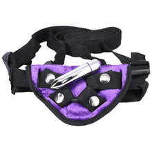 Load image into Gallery viewer, Velvet Vibrating Harness Purple
