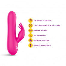Load image into Gallery viewer, Freyja Hot Pink Intense Mini Rabbit Vibe

