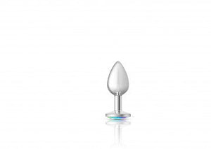 Cheeky Charms Round Clear Iridescent Small Silver Plug