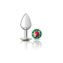 Load image into Gallery viewer, Cheeky Charms Round Rainbow Medium Silver Plug

