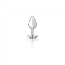 Load image into Gallery viewer, Cheeky Charms Heart Clear Iridescent Small Silver Plug
