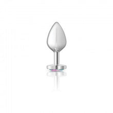Load image into Gallery viewer, Cheeky Charms Heart Clear Iridescent Medium Silver Plug

