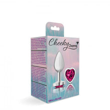 Load image into Gallery viewer, Cheeky Charms Heart Bright Pink Small Silver Plug
