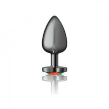 Load image into Gallery viewer, Cheeky Charms Heart Rainbow Large Gunmetal Butt Plug
