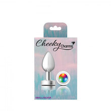 Load image into Gallery viewer, Cheeky Charms Heart Deep Red Large Gunmetal Butt Plug
