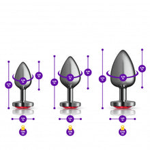 Load image into Gallery viewer, Cheeky Charms Metal Butt Plug Gunmetal Heart
