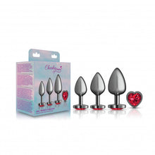 Load image into Gallery viewer, Cheeky Charms Metal Butt Plug Gunmetal Heart
