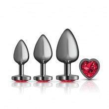 Load image into Gallery viewer, Cheeky Charms Metal Butt Plug Gunmetal Heart
