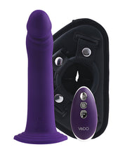 Load image into Gallery viewer, Vedo Diki Vibrating Dildo W/ Harness Deep Purple
