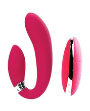 Load image into Gallery viewer, Jeni C-shaped Dual Motor Vibe With Remote - Pink
