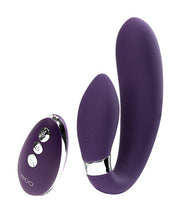 Load image into Gallery viewer, Jeni C-shaped Dual Motor Vibe With Remote - Purple
