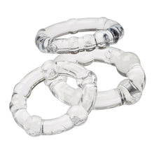 Load image into Gallery viewer, Cloud 9 Cockring Combo Beaded Clear
