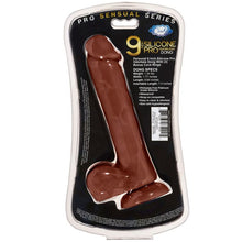 Load image into Gallery viewer, Pro Sensual Premium Silicone Dong W/ 3 C Rings Brown 9 &quot;

