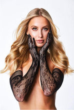 Load image into Gallery viewer, Flower Lace Opera Glove Black
