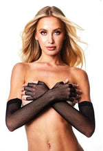 Load image into Gallery viewer, Fingerless Fishnet Opera Glove Black
