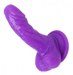 (bulk) Silicone Curvy 4 Suction Cup Dildo Purple 