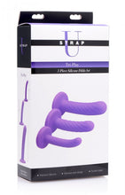 Load image into Gallery viewer, Strap U Tri Play 3 Pc Silicone Dildo Set Purple
