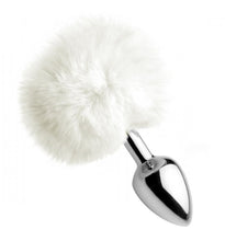Load image into Gallery viewer, Tailz White Fluffy Bunny Tail Anal Plug
