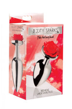 Load image into Gallery viewer, Booty Sparks Red Rose Anal Plug Large

