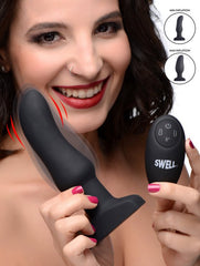 Swell 10x Silicone Inflatable & Vibrating Curved Anal Plug