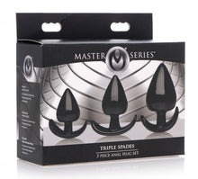 Load image into Gallery viewer, Master Series Triple Spades 3 Pc Anal Plug Set
