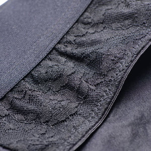 Strap U Lace Envy Crotchless Panty Harness Black S/m