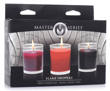 Load image into Gallery viewer, Master Series Flame Drippers Candle Set Black Red Purple
