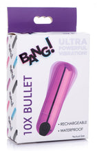 Load image into Gallery viewer, Bang! 10x Vibrating Metallic Bullet Purple
