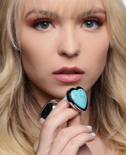 Load image into Gallery viewer, (d) Booty Sparks Gemstones La Heart Anal Plug Turquoise
