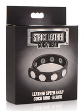 Load image into Gallery viewer, Strict Leather Cock Speed Snap Cock Ring Black
