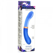 Load image into Gallery viewer, Prisms Vibra-glass 10x Bleu Dual Ended Glass G Spot Vibe
