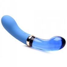 Load image into Gallery viewer, Prisms Vibra-glass 10x Bleu Dual Ended Glass G Spot Vibe
