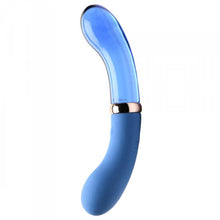 Load image into Gallery viewer, Prisms Vibra-glass 10x Bleu Dual Ended Glass G Spot Vibe
