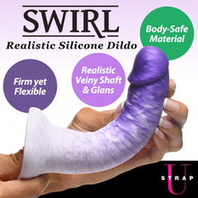 Load image into Gallery viewer, Strap U Real Swirl Realistic Dildo Purple
