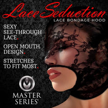 Load image into Gallery viewer, Master Series Lace Seduction Bondage Hood
