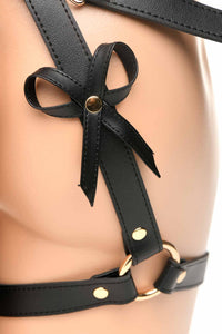 Strict Bondage Harness W/ Bows Black Xl/2xl