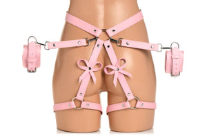 Strict Bondage Harness W/ Bows Pink M/l