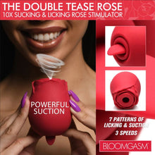 Load image into Gallery viewer, The Double Tease Rose 10x Sucking &amp; Licking Rose Simulator
