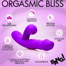 Load image into Gallery viewer, Thrusting &amp; Sucking Rabbit Vibrator Purple
