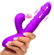 Load image into Gallery viewer, Thrusting &amp; Sucking Rabbit Vibrator Purple
