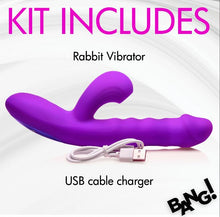 Load image into Gallery viewer, Thrusting &amp; Sucking Rabbit Vibrator Purple

