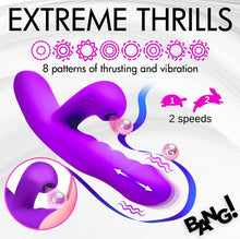 Load image into Gallery viewer, Thrusting &amp; Sucking Rabbit Vibrator Purple
