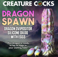 Load image into Gallery viewer, Creature Cocks Dragon Spawn Ovipositor Dildo W/ Eggs

